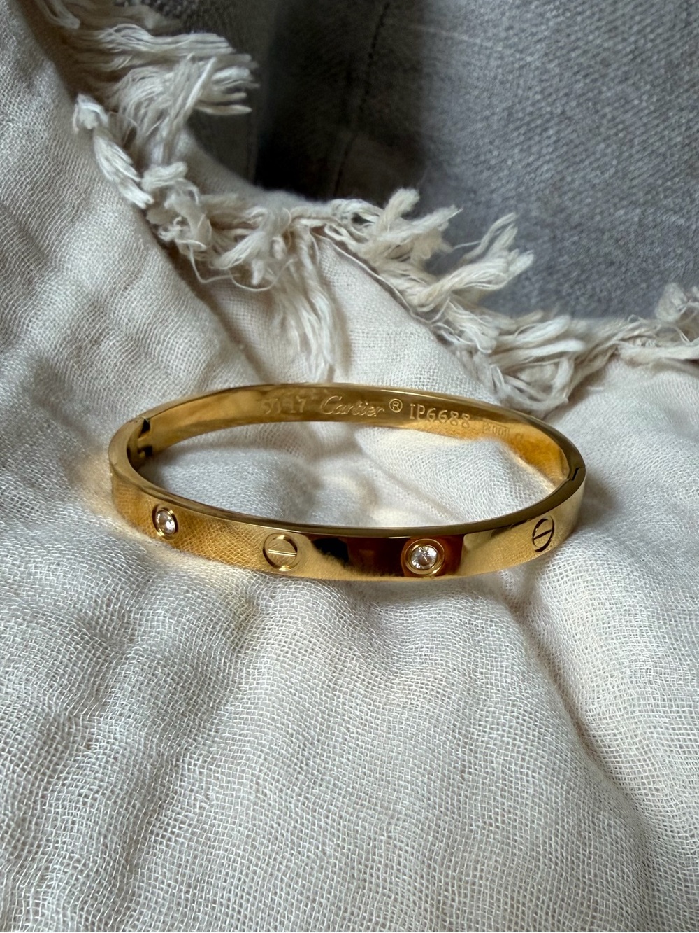 18K Plated LOVE Bracelet W/ Snap Closure - Picture 6 of 6